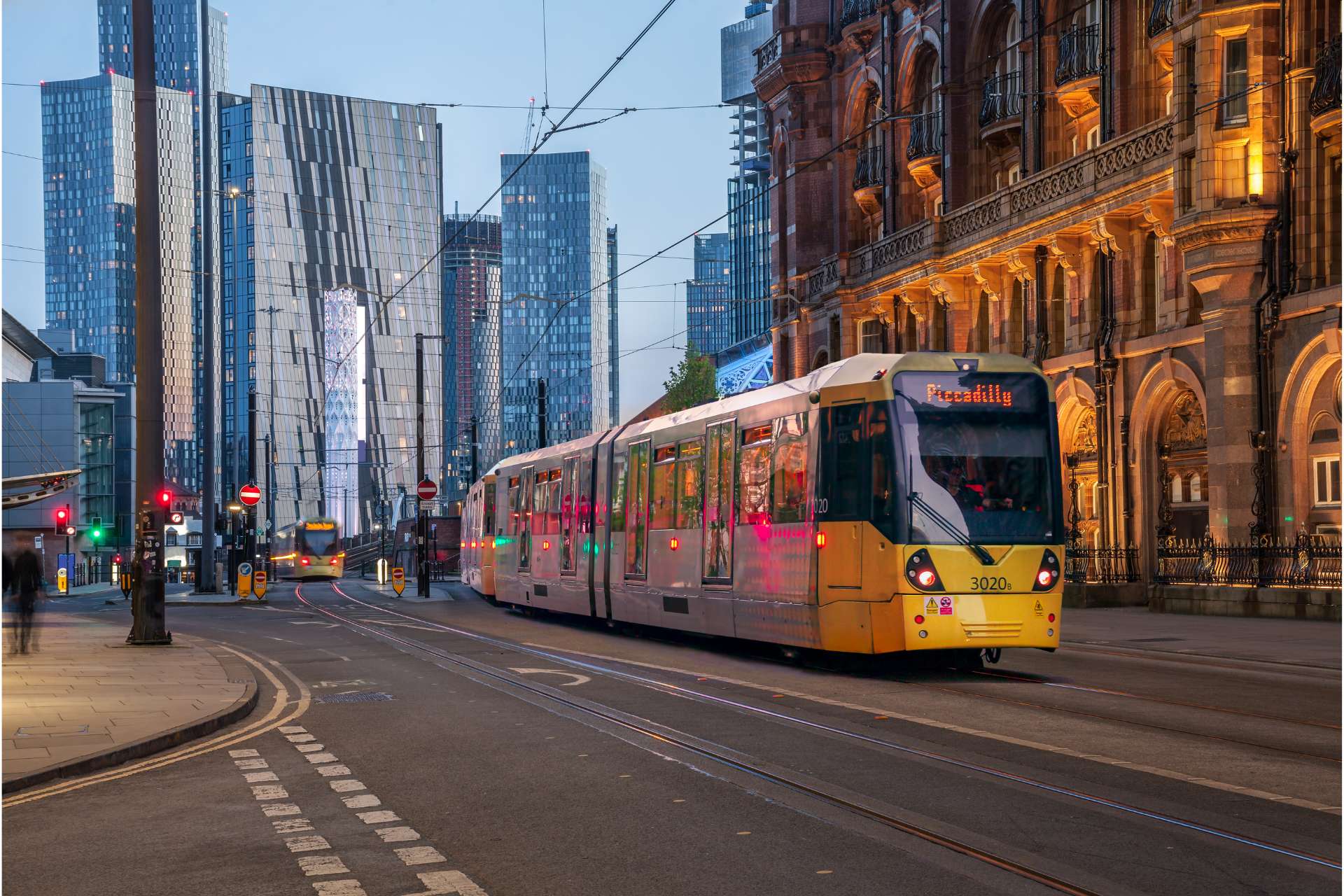 Manchester Piccadilly Tram in Manchester City Centre